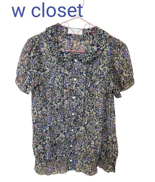 w closet ブラウス 花柄 カットソー 半袖