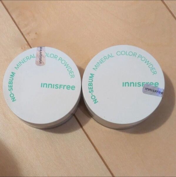 新品 イニスフリー ノーセバム カラーパウダー グリーン 2個 innisfree ノーセバムパウダー ミネラルパウダー
