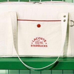 韓国 スターバックス LACOSTE ラコステ バッグ アイボリー