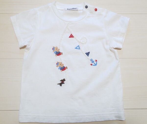 familiar/ファミリア/半袖Tシャツ/size90cm/Colorホワイト