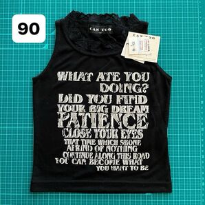 CAN TOO キッズ タンクトップ 90 黒 ブラック レース 未使用