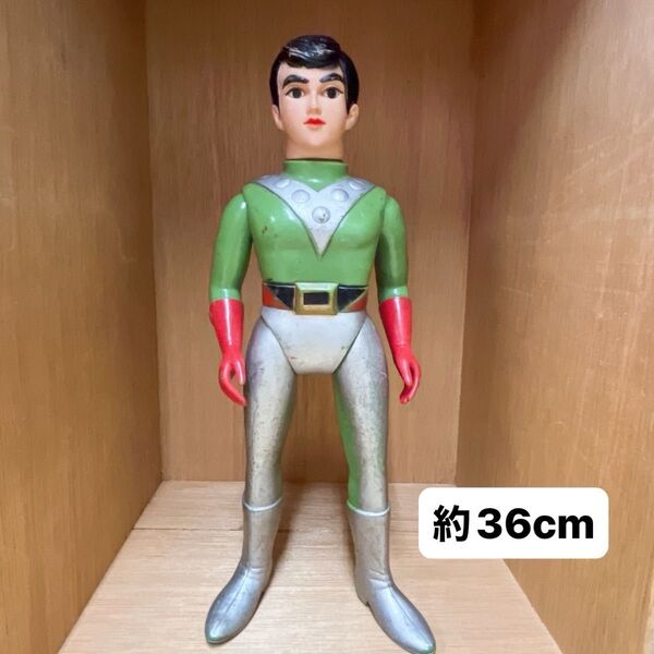 当時物 BANDAI 旧バンダイ サンダーマスク 東洋エージェンシー キングサイズ 約36cm マスク無し 昭和レトロ ソフビ