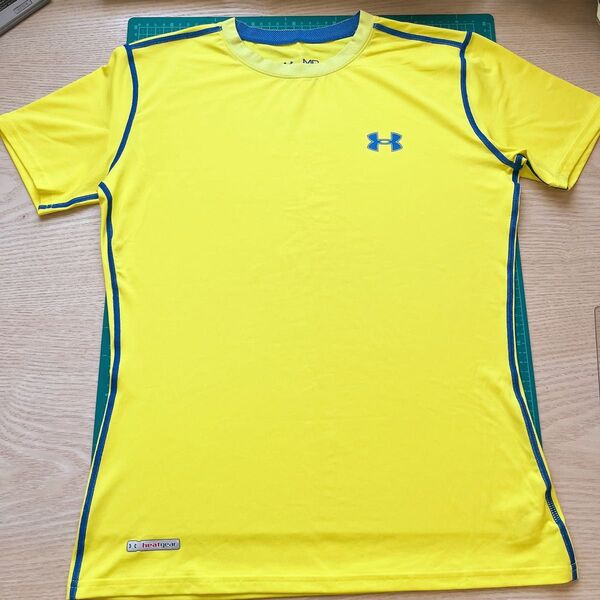 アンダーアーマー 半袖Tシャツ メンズ Under Armour レモンイエロー 半袖シャツ FITTED ヒートギア MD
