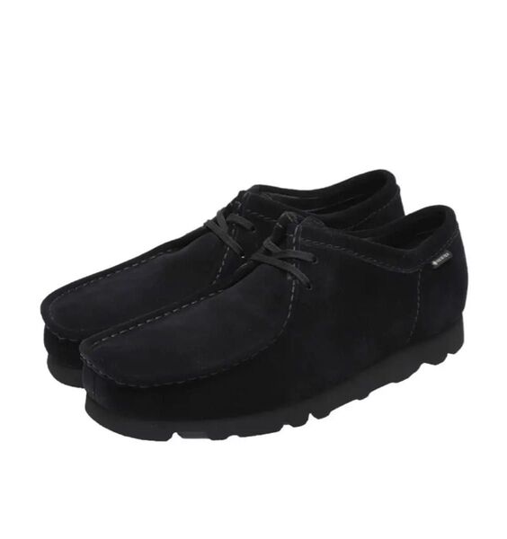 UK7 未使用 クラークス ワラビー ゴアテックス ブラックスエード 黒 Clarks Wallabee GTX GORE-TEX