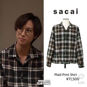 【Sacai】Plaid Print Shirt サイズ3【25SS】 シャツ