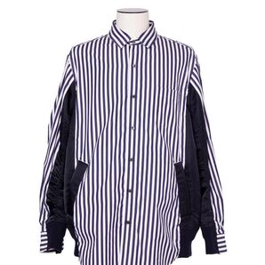 sacai 25ss Cotton Poplin Shirt 2 長袖 ストライプ シャツ