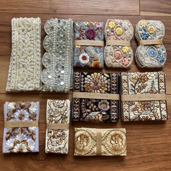 P インド刺繍リボン 50㎝ ハンドメイド