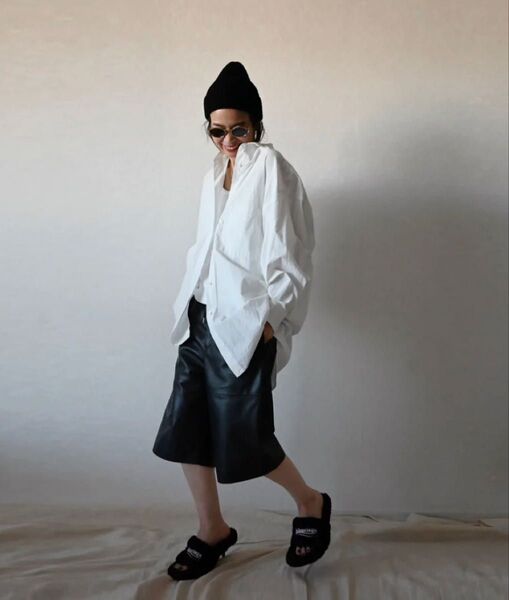 Ch!iii Leather Half Pants ブラック新品