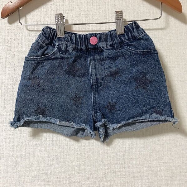 ベビードール デニムショートパンツ 星 キッズ100cm