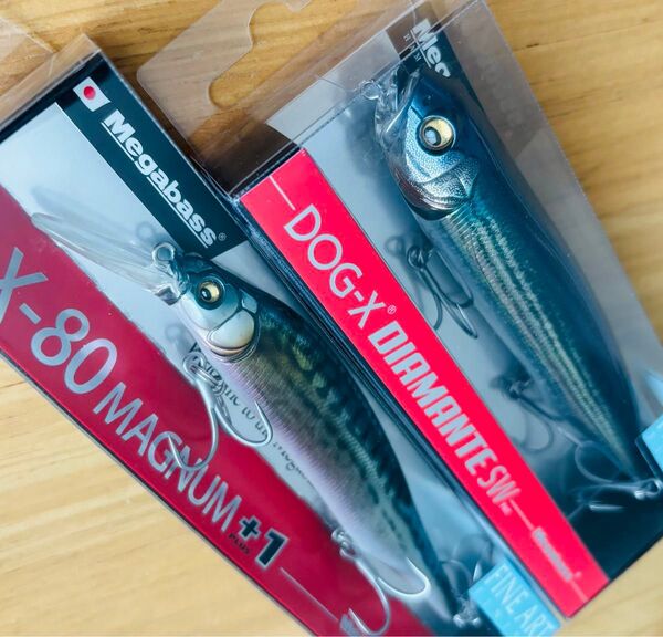 新品2個セット Megabass メガバス X-80 マグナム+1 SP-C 限定/ドッグX ディアマンテ SW FINE ART