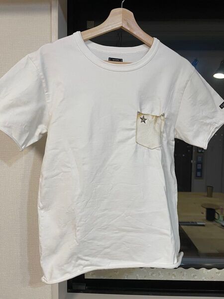 Schott レザー ポケットTシャツ Sサイズ Leather Pocket T-Shirt white Size S