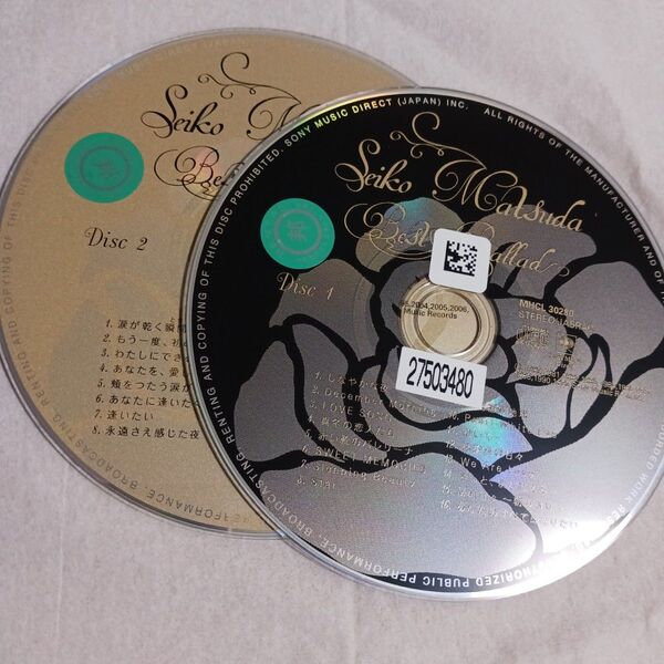 Seiko Matsuda Best Ballad 松田聖子 2CD ベスト レンタル落ち ディスクのみ