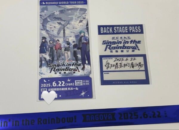 にじさんじ SitR名古屋公演 入場特典 バックステージパス ステッカー 先斗寧 銀テープ メモリアルチケット