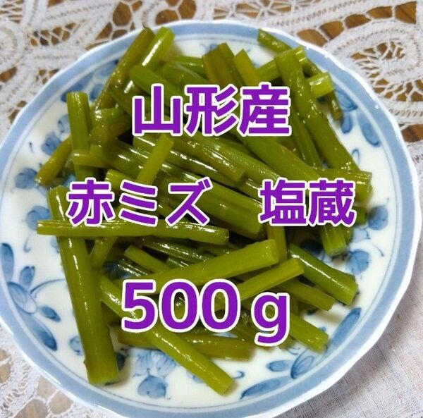 山形産 山菜 赤ミズ ミズ 塩漬け 500g 塩蔵品