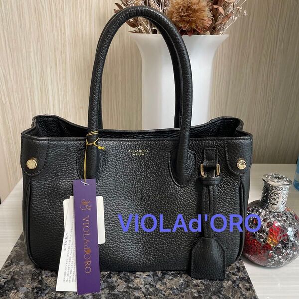 新品 VIOLAd'ORO(ヴィオラドーロ) イタリアンレザー トートバッグ