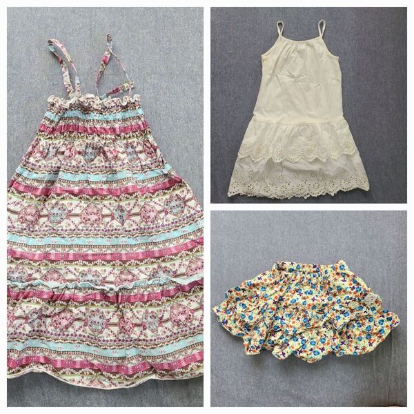 女の子 キッズ ワンピース スカート 3点セット まとめ売り100cm ベビーギャップ baby GAP マザウェイズ