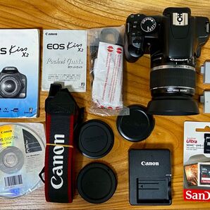 Canon EOS Kiss X2+EF-S-18-55mmレンズキット●使用頻度少なく超美品です●付属品揃ってます