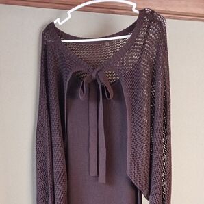 ボレロ付き 4Lニットワンピース