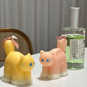 大人気 ボンボンキャンドル 韓国 猫 アロマキャンドル 2個セット
