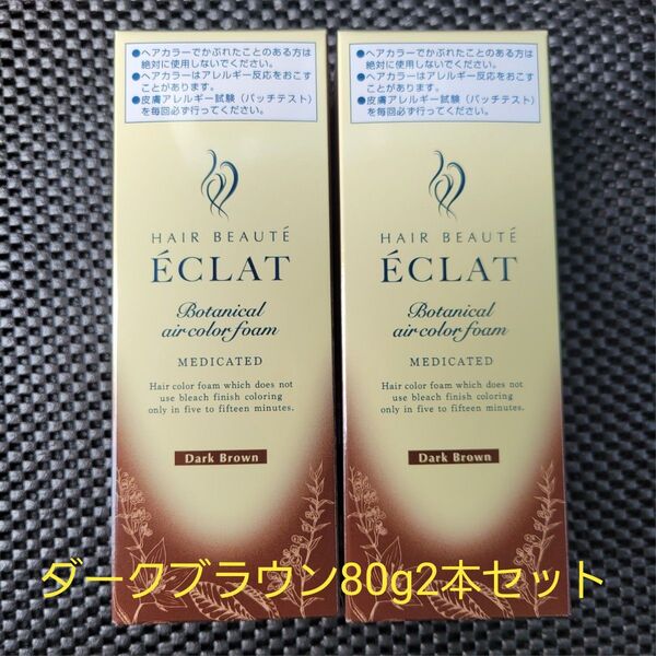 医薬部外品 ヘアボーテエクラ ボタニカルエアカラーフォームEX ダークブラウン 80g 2本セット