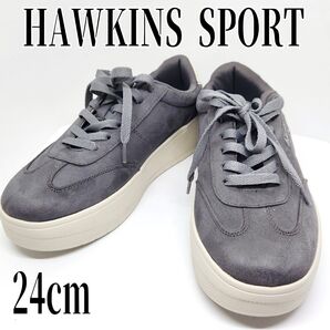 HAWKINS ホーキンス 厚底 スニーカー スウェード グレー 24CM