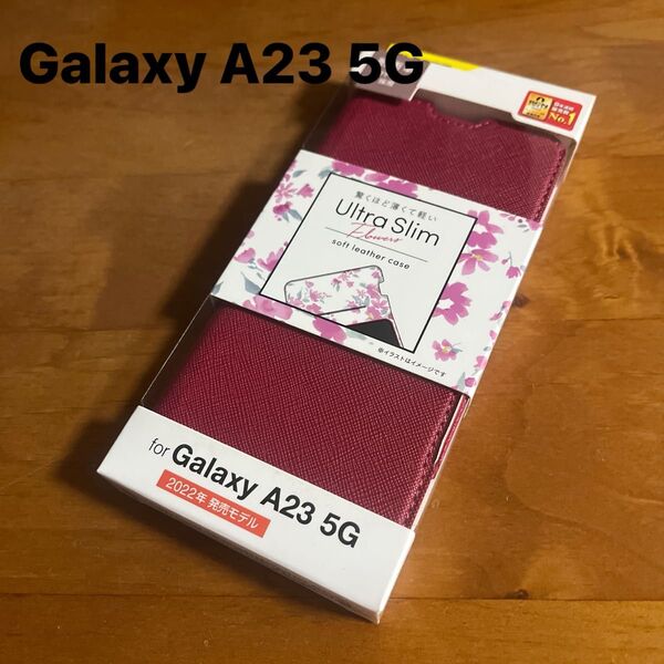 Galaxy A23 5G レザーケース 薄型 磁石付 ピンク SC-56C / SCG18 手帳ケース