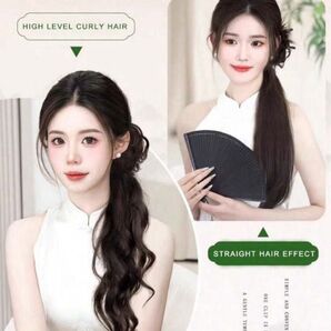 【新品】サイドヘアウイッグ ブラックブラウン&お手入れ用WIGシャンプー
