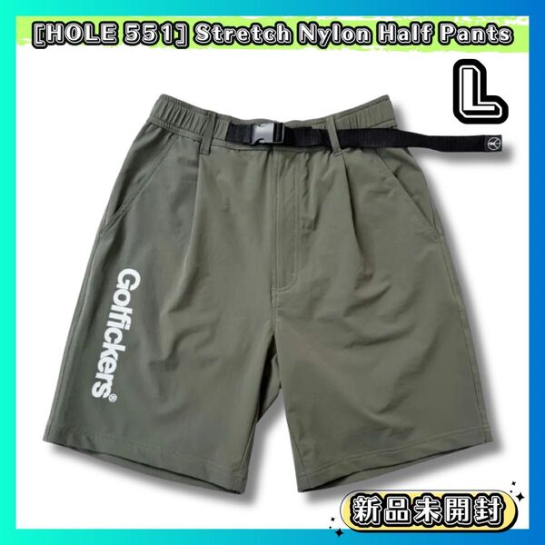 【新品未開封】golfickers ゴルフィッカーズ Stretch Nylon Half Pants khaki ハーフパンツ