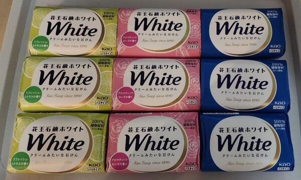 花王 バスサイズ 130g ホワイトフローラル 3個★アロマティックローズの香り 3個 リフレッシュシトラス 3個