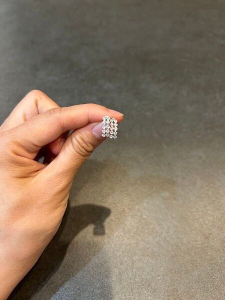 K14WG 14金ホワイトゴールド ジルコニアスタッドピアス 未使用