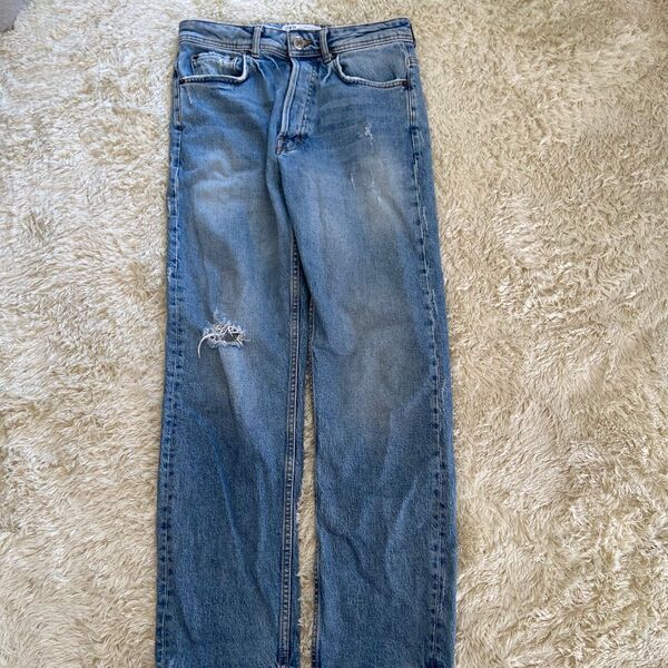 ★SALE★ ZARA デニムパンツ ダメージ加工 ブルー