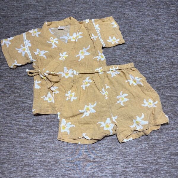 甚平 浴衣 男の子 女の子 キッズ 上下セット 綿100
