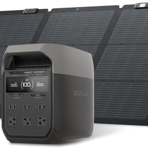 EcoFlow DELTA 3 ポータブル電源1024Wh 160W片面ソーラーパネル Gen2 1枚 2点セット