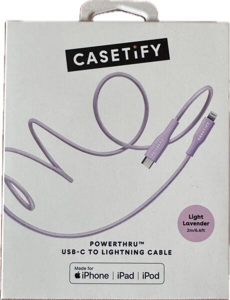 CASETiFY USB-C to Lightning ケーブル PowerThru (2m /6.6ft) - ラベンダー