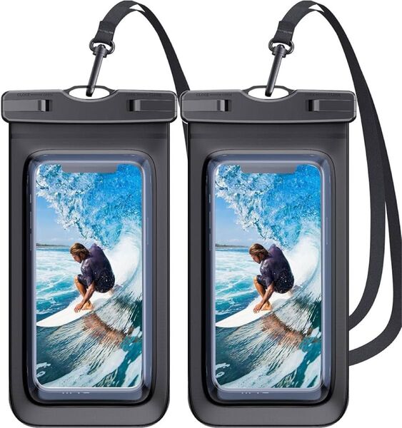 スマホ 防水ケース IPX8完全防水 タッチ可能 指紋認証/顔認証 iPhone Android/Xperia/Galaxy 2点