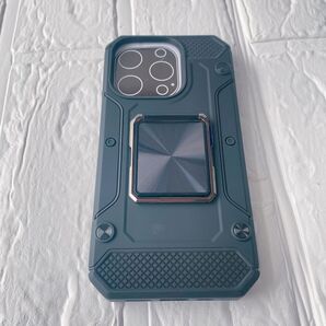 iPhone 15 Pro リング スタンド機能 シンプル シリコンケース ブラック