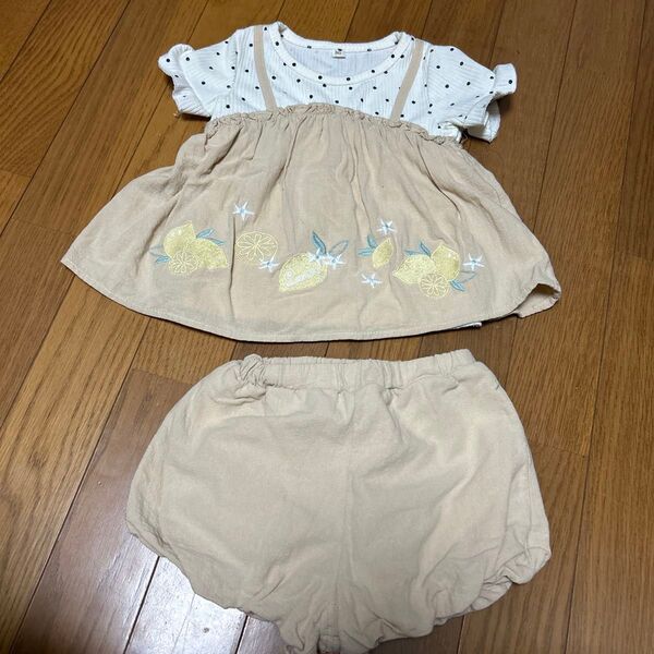 ベビー服 セットアップ レモン柄刺繍 80㎝