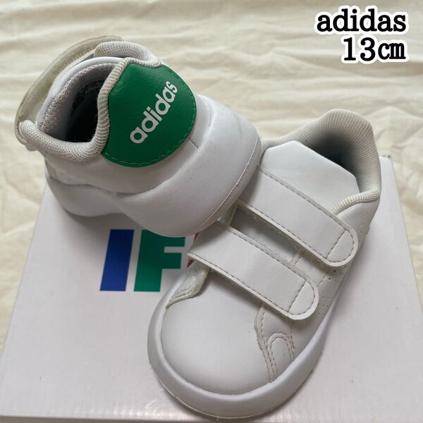 adidas アディダス 13㎝ アドバンコート スニーカー 男の子 女の子 靴 シューズ ホワイト