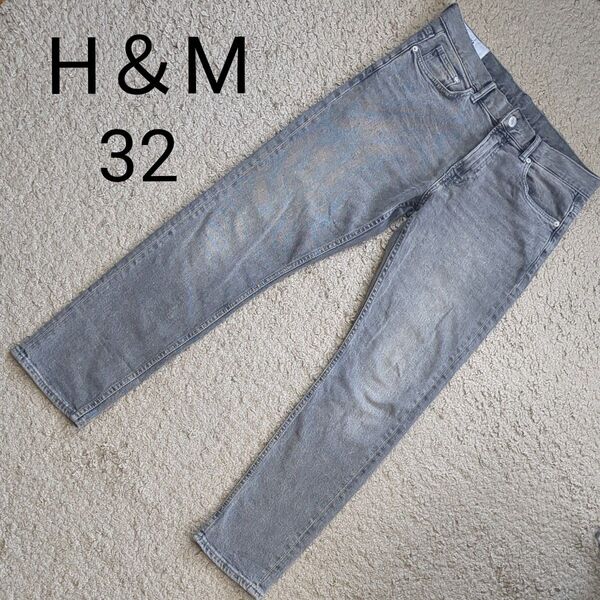 H&M エイチアンドエム メンズ デニム スリムストレート ストレッチ 32