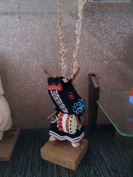 昭和レトロ 南部鹿踊 置物 オブジェ 伝統工芸品 岩手 みちのく 東北地方 和雑貨 日本製 人形 古民家 ヴィンテージ 飾り物