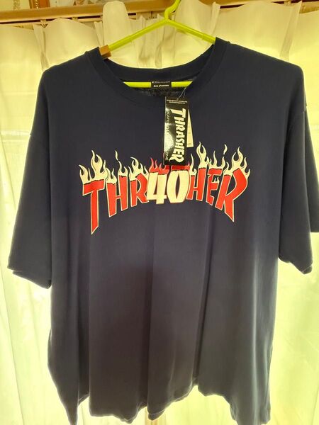値下げTHRASHER 半袖Tシャツ ネイビー 新品未使用タグ付き 5Lサイズ その他多数出品中