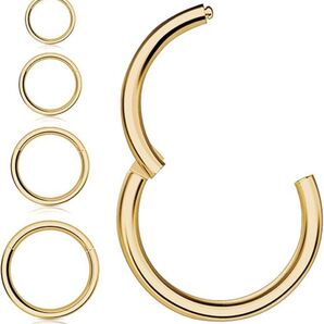 ◎ 4個の鼻リング 316L サージカルステンレス鋼フープ鼻リング低刺激性軟骨鼻唇リング、18G-16G 6/8/10/12 ミリ