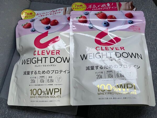 クレバー ウエイトダウン プロテイン ミックスベリー味 315g ×2袋
