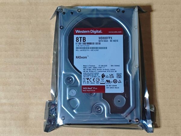 WD 8TB Red Plus WD80EFPX NAS HDD 未開封品