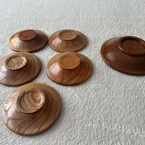 茶托 欅 けやき 6個セット 茶托 煎茶道具 茶器 木製