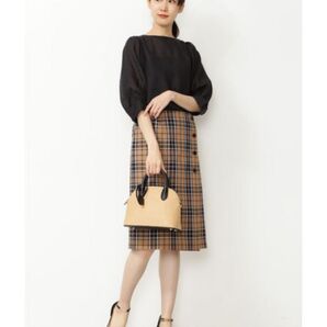 NATURAL BEAUTY BASIC サイドボタンタータンチェックスカート