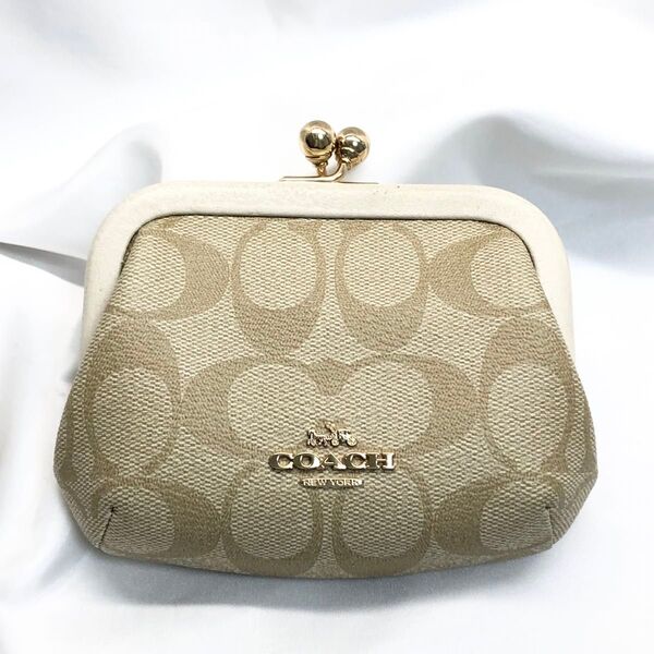 COACH コーチ がま口 小銭入れ コインケース シグネチャー