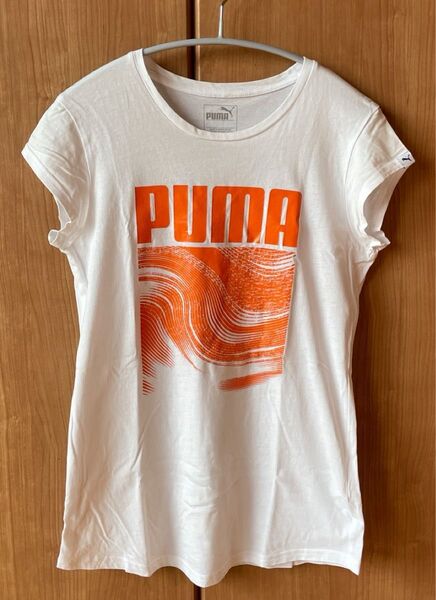 PUMA オレンジロゴ Tシャツ Lサイズ