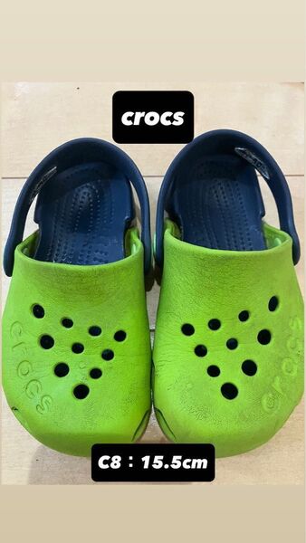 crocs サンダル キッズ C8 15.5cm グリーン