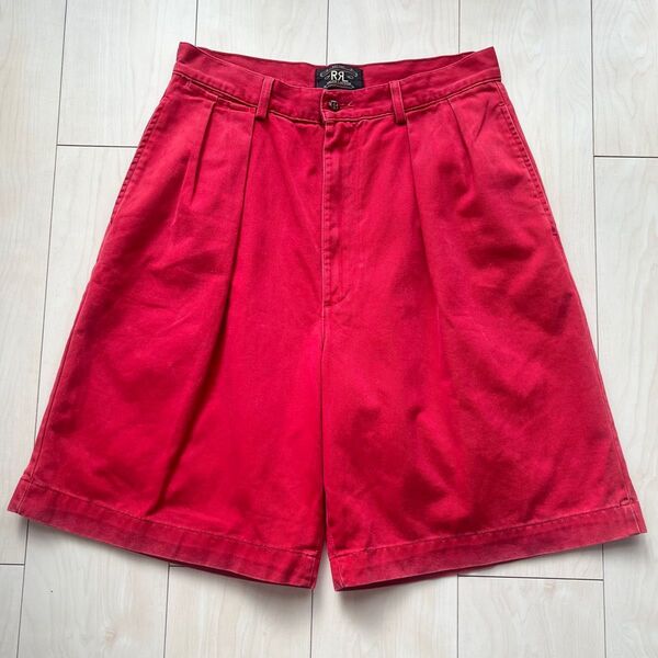 90s 三つ星 USA製 RRL ダブルアールエル ラルフローレン タック チノショーツ ショートパンツ ハーフパンツ